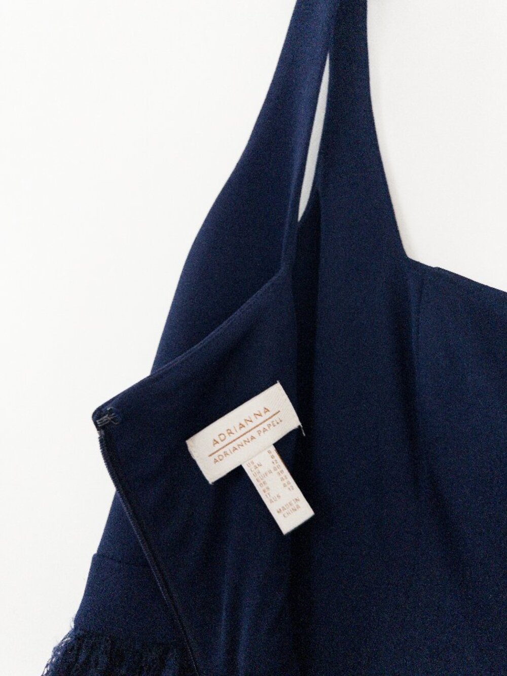 Adriannav Women's Crepe and Lace Midi Dress Size 8 - Picture 9 of 9